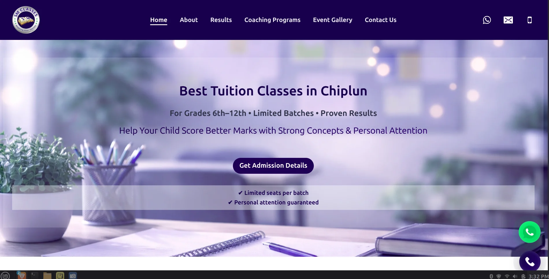 SM Classes Education design case study